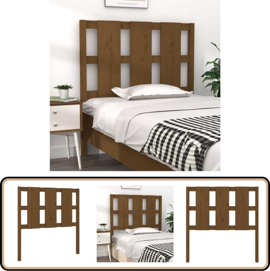 VidaXL Hoofdbord Grenenhout Honingbruin 95 5x100 cm Hoofdboard Beddecoratie Houten Hoofdbord Grenenhout Bruine Hoofdbord