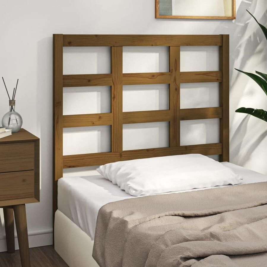 VidaXL Hoofdbord Grenenhout Honingbruin 95 5x100 cm Houten Hoofdeinde Hoofdbord Hoofdbekleding Bedroom Decor Slaapkamervloer - Foto 2