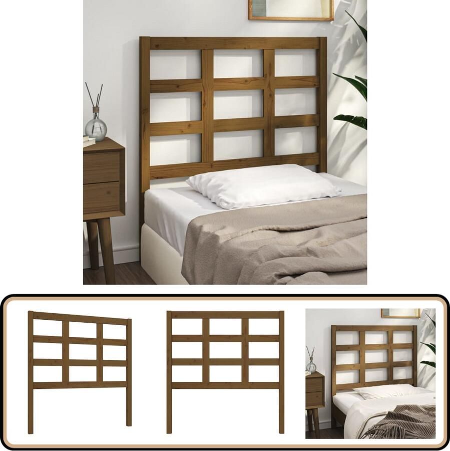 VidaXL Hoofdbord Grenenhout Honingbruin 95 5x100 cm Houten Hoofdeinde Hoofdbord Hoofdbekleding Bedroom Decor Slaapkamervloer