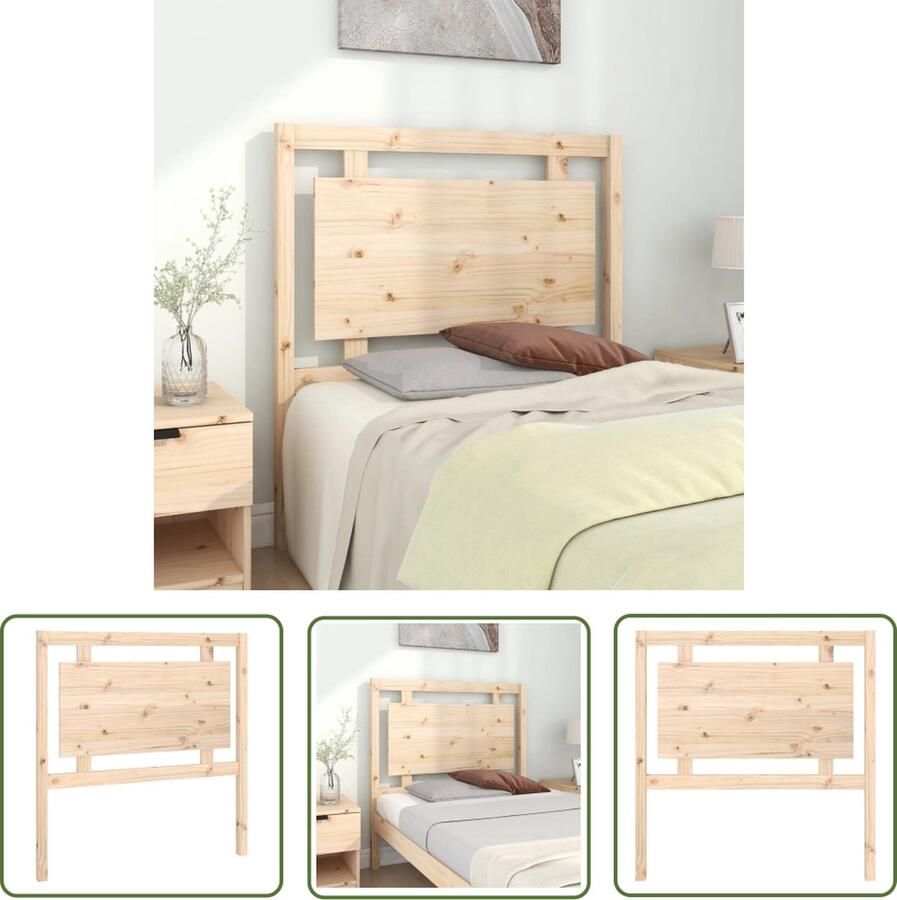 The Living Store houten hoofdeinde Grenenhout 95.5 x 4 x 100 cm Rustieke uitstraling Houten Hoofdbord Grenenhout Rustic Headboard Vintage Headboard Houten Meubels