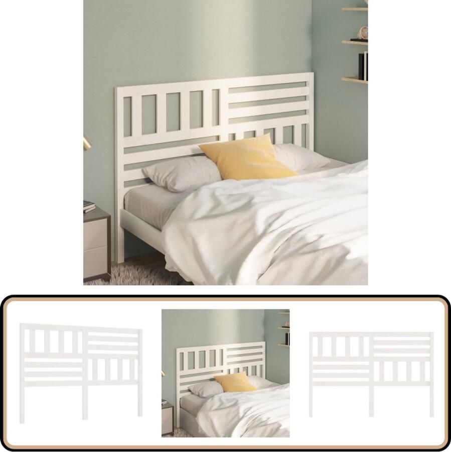 VidaXL Hoofdbord Grenenhout Wit 166x100 cm Hoofd Bord Beddecoratie Houten Hoofdbord Grenenhout Hoofdbord Witte Hoofdbord Hoofdeinde Slaapkamers Decoreren Bedroom Furniture Headboard