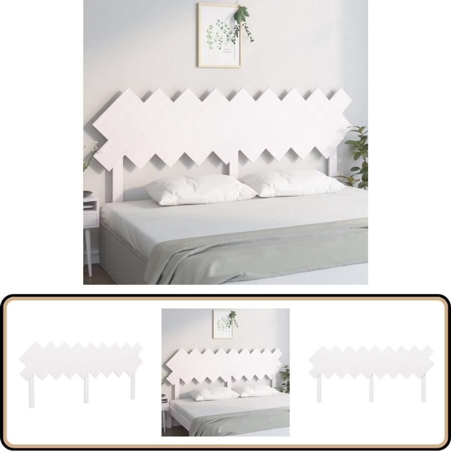 VidaXL Hoofdbord Grenenhout Wit 178x80 5 cm Houten Hoofdbord Hoofddekens Slaapkamers Beddecoratie Rustieke Stijl Wit Meubilair Massief Hout Grenenhout Comfortabel Leeshoek