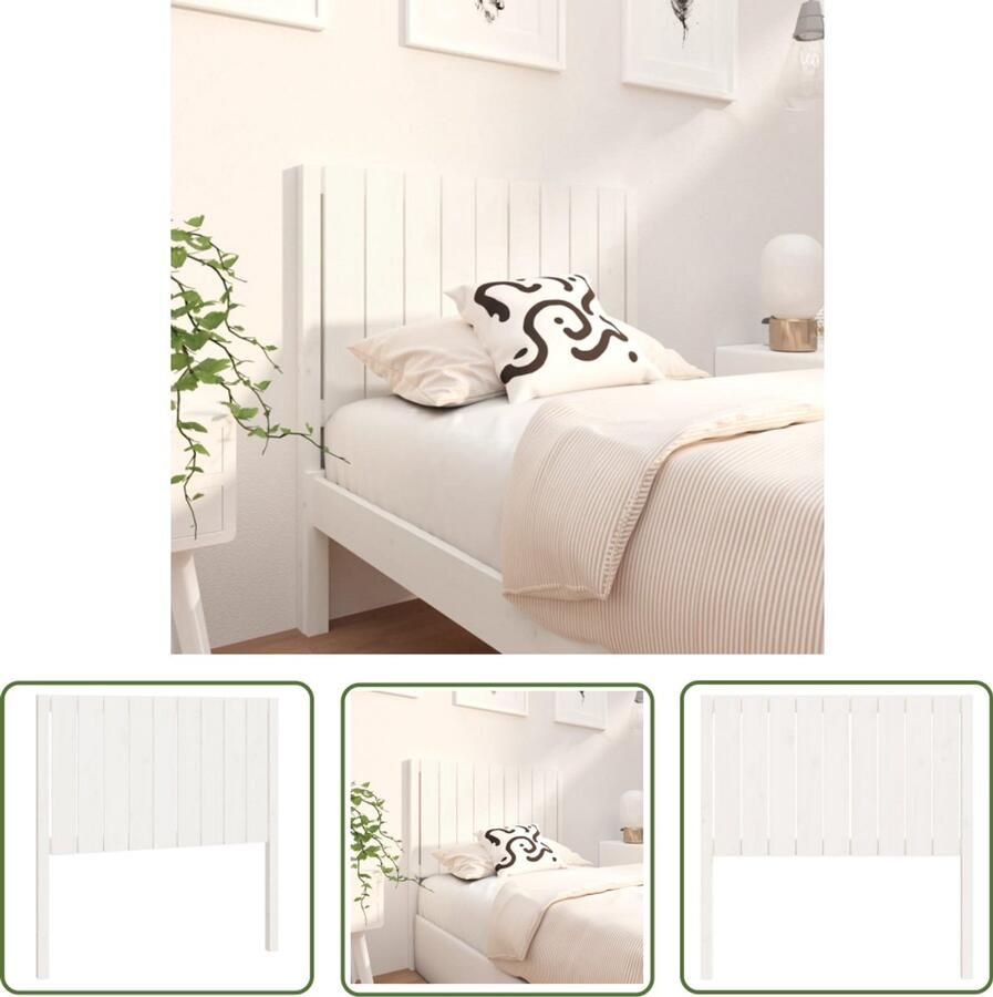 VidaXL Hoofdbord Grenenhout Wit 95 5x4x100 cm Hoofdboard Beddecoratie Houten Hoofdbord Grenenhout Wit Hoofdbord Bedroom Decor Vintage Hoofdbord Landelijk Hoofdbord