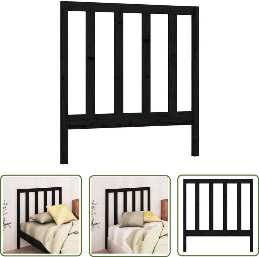 VidaXL Hoofdbord Grenenhout Zwart 81x100 cm Houten Hoofdbord Zwart Hoofdbord Klassieke Stijl Hoofdbord Massief Hout Bedroom Decor Slaapkamervloerisolator Headboard Black Wooden Headboard Pine Wood Furniture