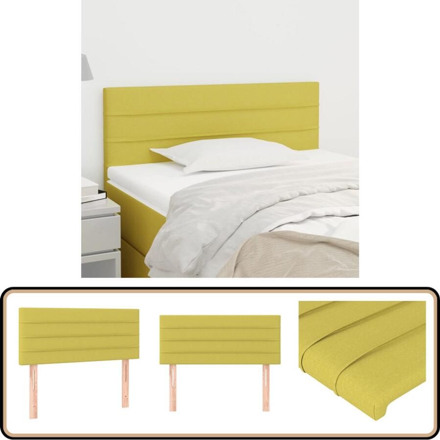 VidaXL Hoofdbord Groen Stof 80x5x78 88 cm Hoofd Bord Hoofdkussen Beddecoratie Slaap Accessoires Stoffen Hoofdbord