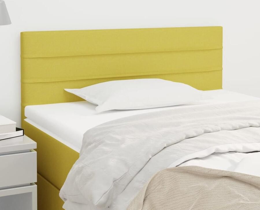 VidaXL Hoofdbord Groen Stof 80x5x78 88 cm Hoofd Bord Hoofdkussen Beddecoratie Slaap Accessoires Stoffen Hoofdbord - Foto 2