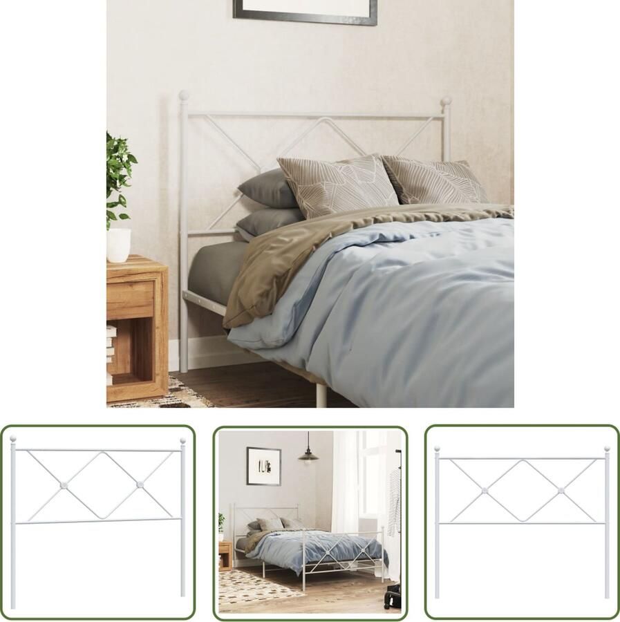 The Living Store Hoofdbord Metalen bedhoofdeinde 112 x 3 x 90.5 cm Robuust staal Hoofd Bord Hoofdbord Bedhoofdbord Hoofdboard Slaapkamers