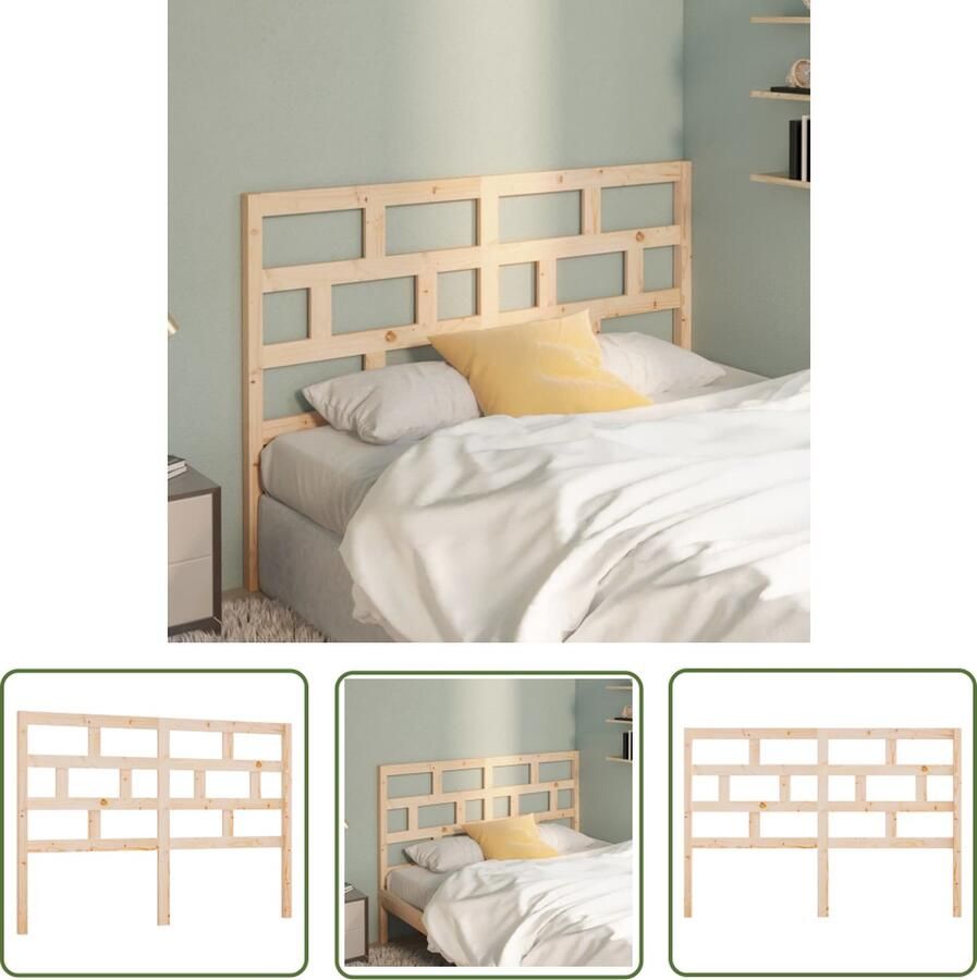 The Living Store Hoofdeinde Grenenhout 166 x 4 x 100 cm Klassieke uitstraling Hoofd Bord Hoofdbord Grenenhout Vintage Landelijk