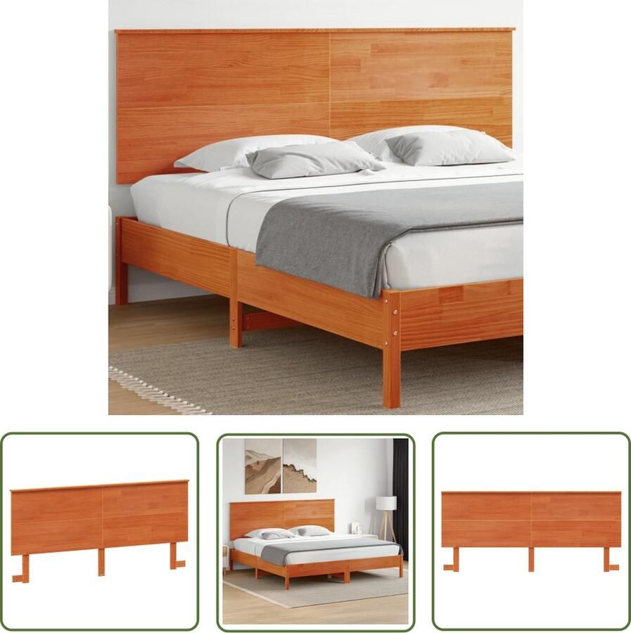 The Living Store Grenenhouten Hoofdeinde 184 x 6 x 82.5 cm Rustiek design Hoofd Bord Hoofdbord Grenenhout Rustic Vintage