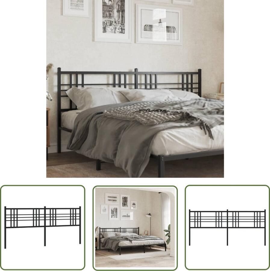 The Living Store Hoofdbord Trendy Metalen 187 x 3 x 90 cm Robuust Staal Hoofd Bord Hoofdbord Bedding Slaapkamers Metalen Hoofdbord