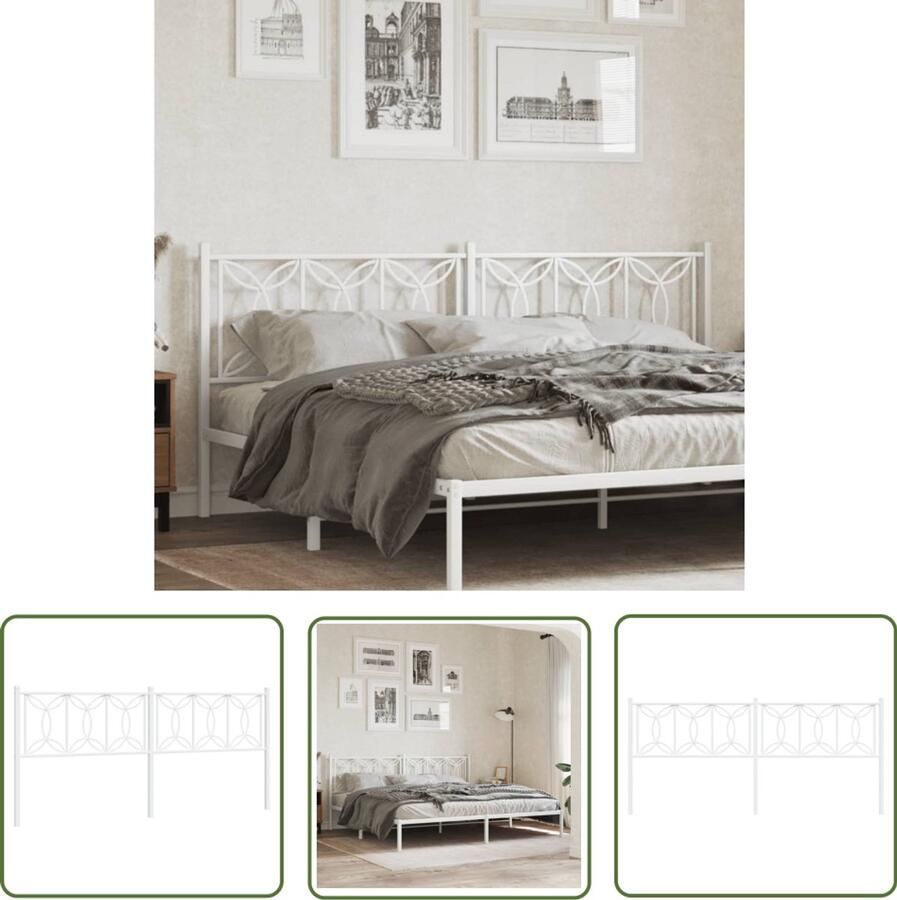 The Living Store Hoofdbord Staal 198 x 90 cm Stabiele poten Hoofd Bord Hoofdbord Bedding Slaapkamer Decoratie Staal Hoofdbord