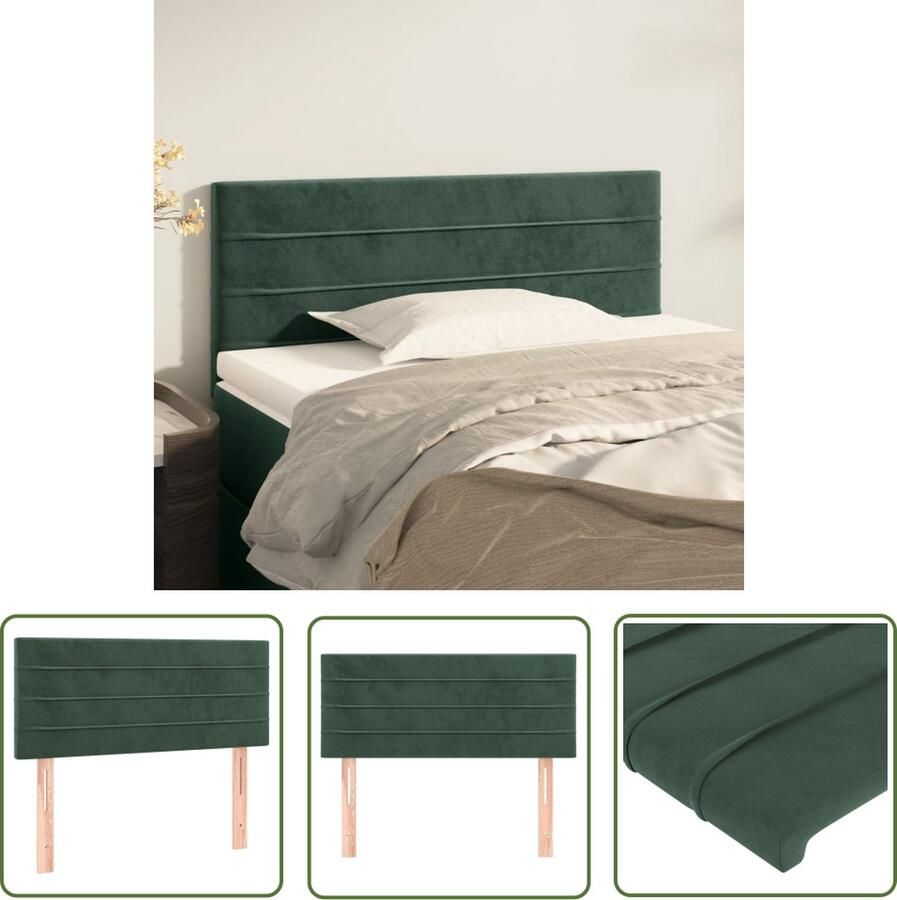 The Living Store Hoofdbord Klassiek Donkergroen 80 x 33.5 x 78 cm Hoofd Bord Hoofdbord Klassiek Hoofdbord Velvet Hoofdbord Donkere Groene Hoofdbord