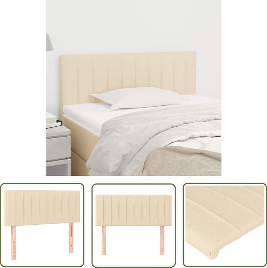The Living Store Hoofdbord Classic Meubilair 80x33.5x78 cm Crème Hoofd Bord Hoofdbord Beddecoratie Bedroom Decor Slaapkamervoorwerp