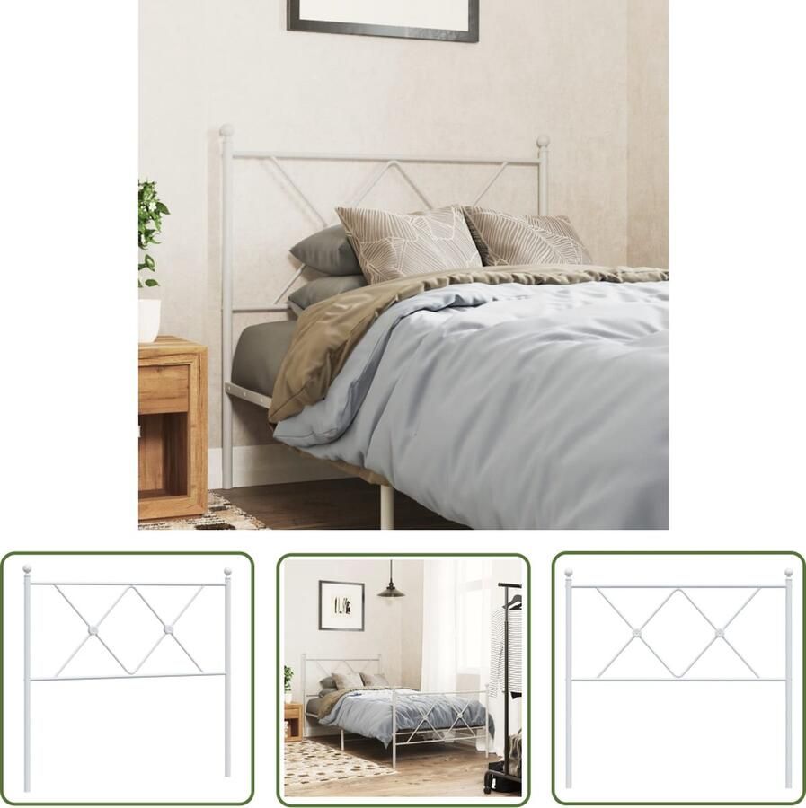 The Living Store Hoofdbord Metalen Bedframe 95 x 3 x 90.5 cm Robuuste constructie Hoofd Bord Hoofdbord Bed Frame Bedhoofdbord Metalen Hoofdbord