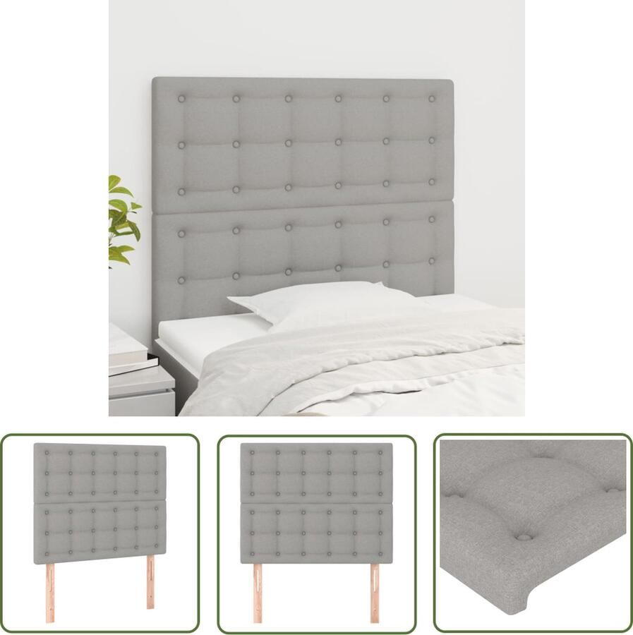 The Living Store Hoofdbord Bedhoofdeind Lichtgrijs 90 x 5 x 118 128 cm Stof Hout Hoofd Bord Hoofdbord Beddecoratie Slaapkamers Grijs
