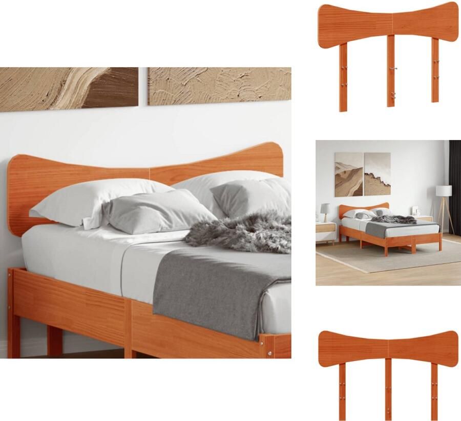 VidaXL Hoofdbord 120 cm massief grenenhout wasbruin - Foto 3