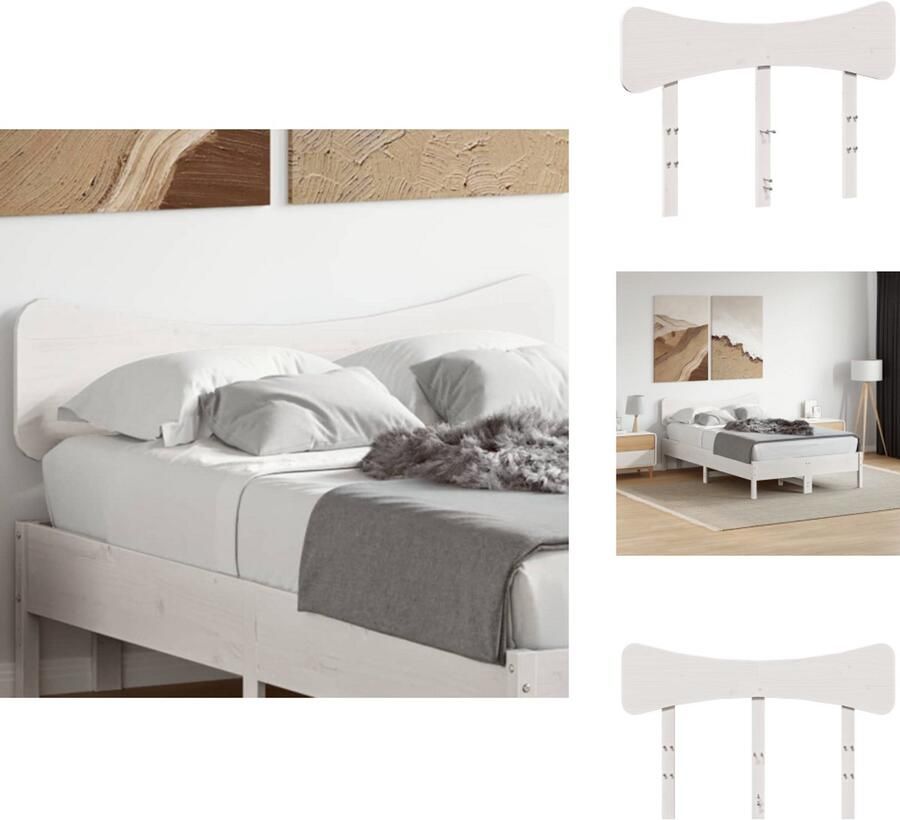 VidaXL Hoofdbord Hoofdborden Bed Hoofdbord Bedhoofdbord Hoofdbord 135 cm massief grenenhout wit