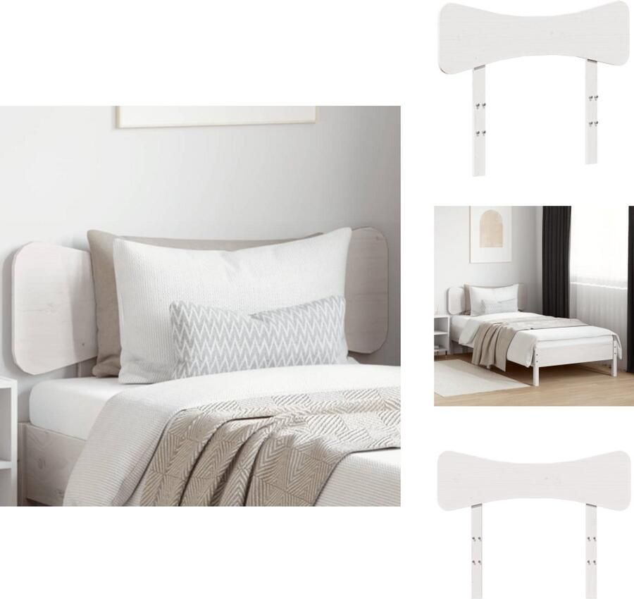 VidaXL Hoofdbord Hoofdborden Bed Hoofdbord Bedhoofdbord Hoofdbord 75 cm massief grenenhout wit