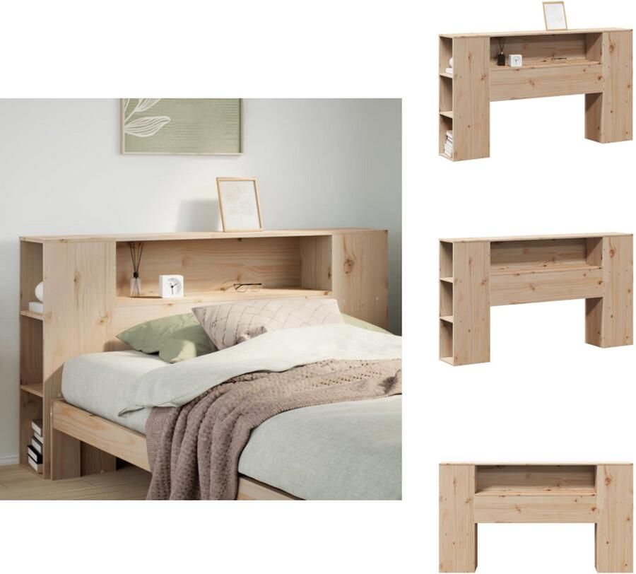 VidaXL Hoofdbord Hoofdborden Bed Hoofdbord Bedhoofdbord Hoofdbord met opbergruimte 135 cm massief grenenhout