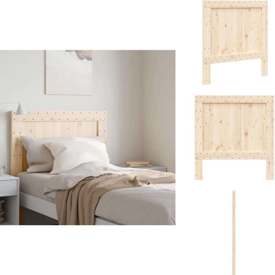 VidaXL Hoofdbord Hoofdborden Hoofdbord Bed Hoofdeinde Bed Hoofdbord 100x104 cm massief grenenhout