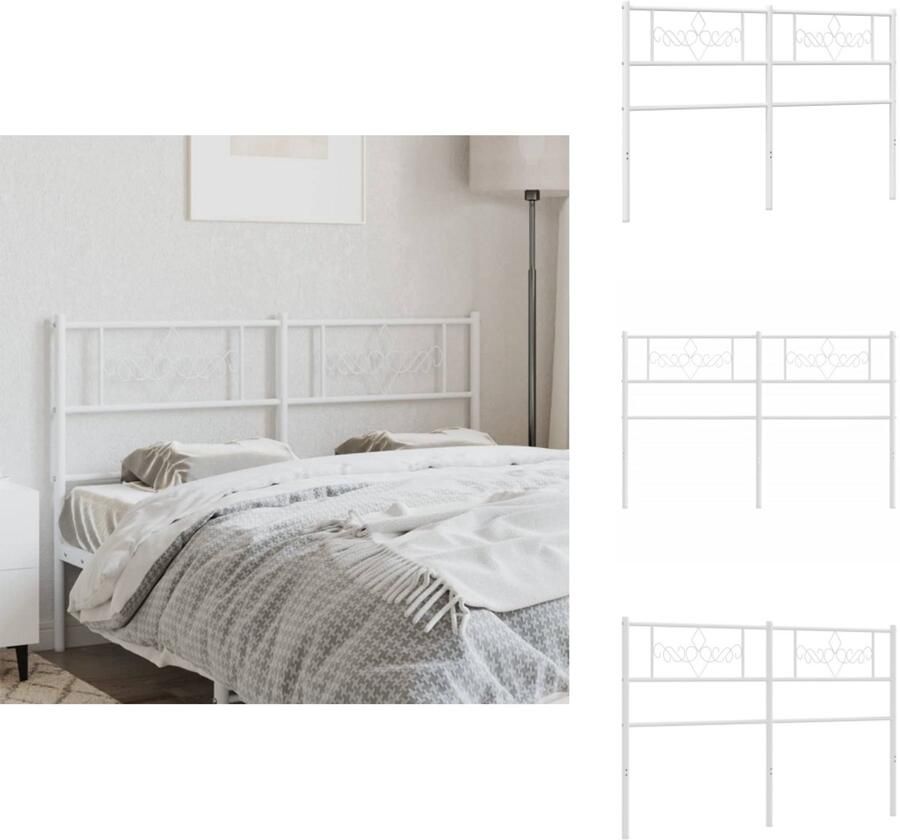 VidaXL Hoofdbord Hoofdborden Hoofdbord Bed Hoofdeinde Bed Hoofdbord 160 cm metaal wit