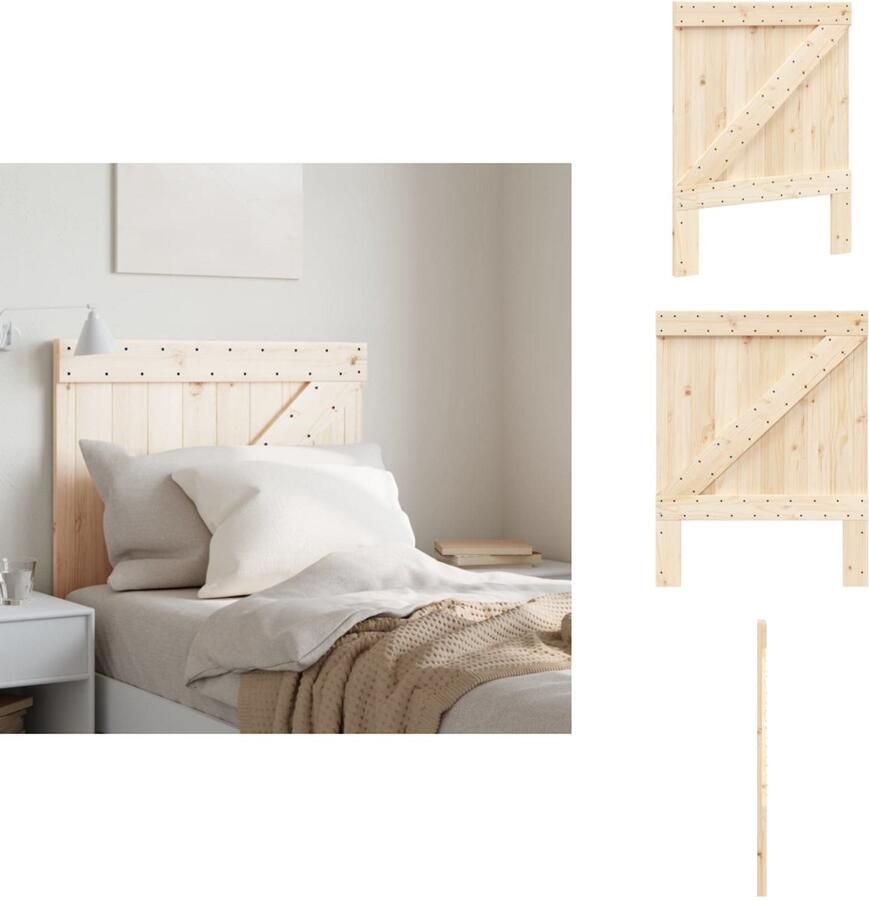 VidaXL Hoofdbord Hoofdborden Hoofdbord Bed Hoofdeinde Bed Hoofdbord 80x104 cm massief grenenhout