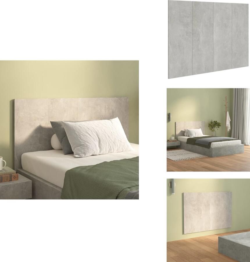 VidaXL Hoofdbord Hoofdborden Hoofdeinde Bedeinde Hoofdbord 120x1-5x80 cm bewerkt hout betongrijs