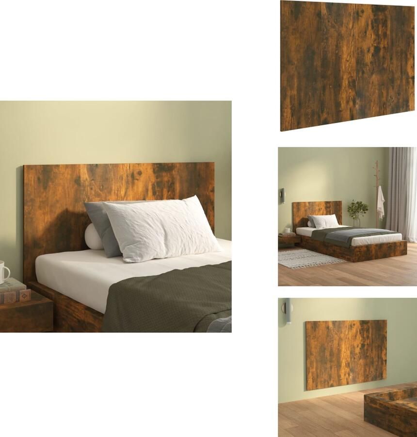VidaXL Hoofdbord Hoofdborden Hoofdeinde Bedeinde Hoofdbord 120x1 5x80 cm bewerkt hout gerookt eikenkleurig