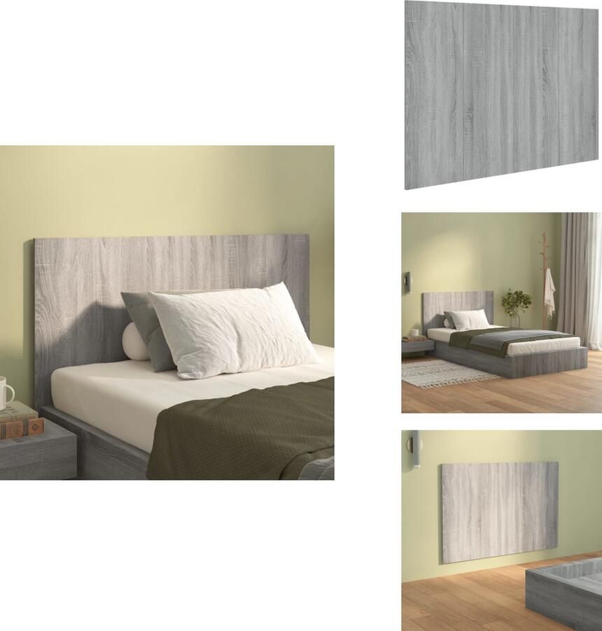 VidaXL Hoofdbord Hoofdborden Hoofdeinde Bedeinde Hoofdbord 120x1 5x80 cm bewerkt hout grijs sonoma eikenkleurig - Foto 2