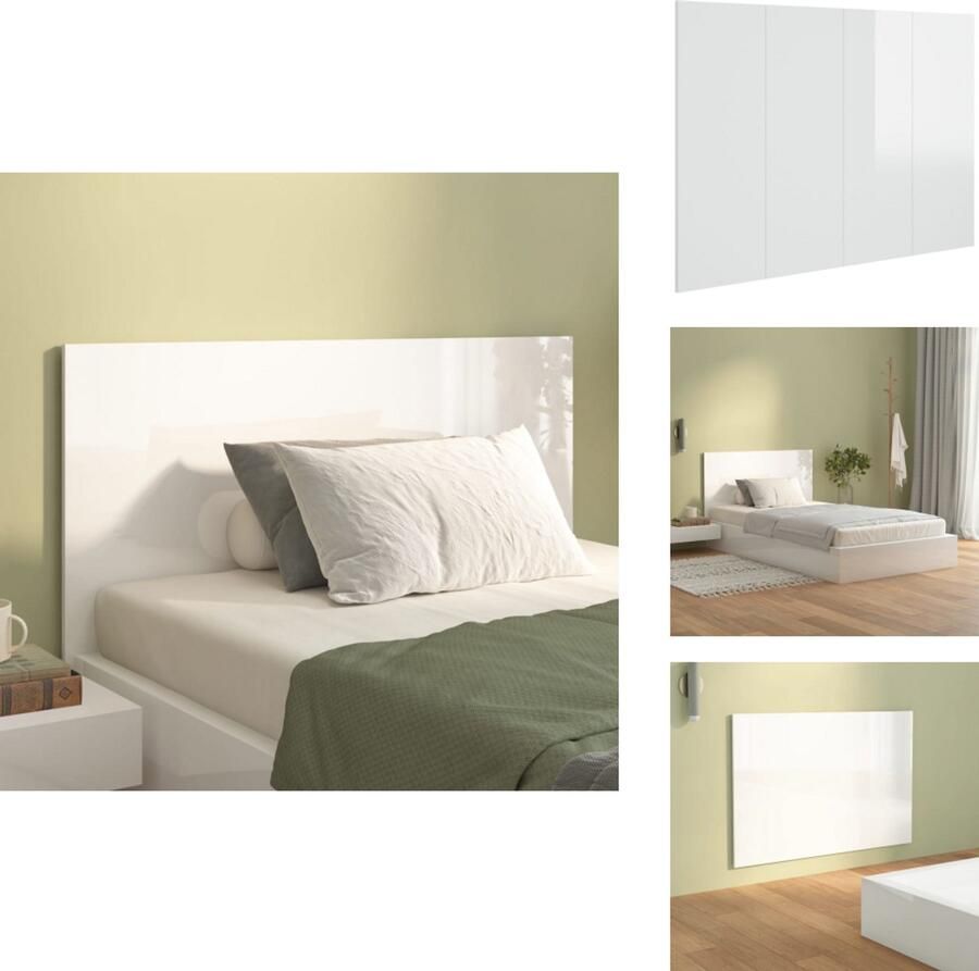 VidaXL Hoofdbord Hoofdborden Hoofdeinde Bedeinde Hoofdbord 120x1 5x80 cm bewerkt hout hoogglans wit