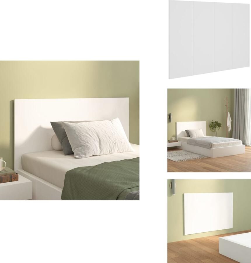 VidaXL Hoofdbord Hoofdborden Hoofdeinde Bedeinde Hoofdbord 120x1-5x80 cm bewerkt hout wit