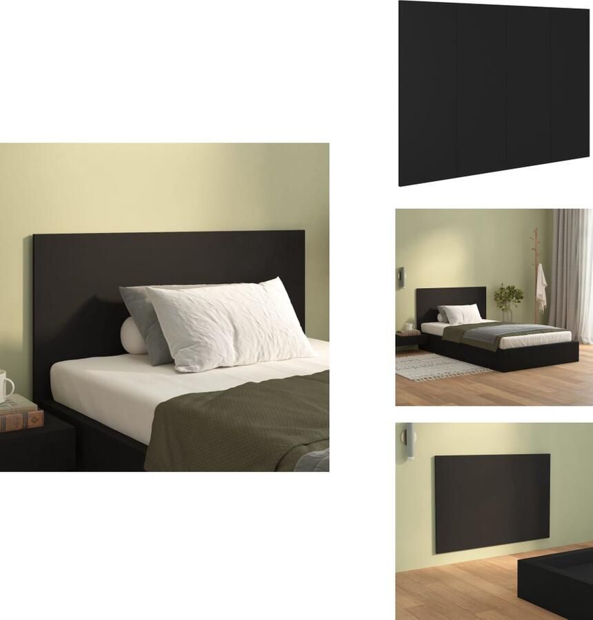 VidaXL Hoofdbord Hoofdborden Hoofdeinde Bedeinde Hoofdbord 120x1 5x80 cm bewerkt hout zwart