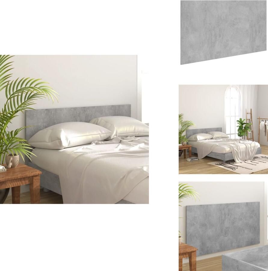 VidaXL Hoofdbord Hoofdborden Hoofdeinde Bedeinde Hoofdbord 160x1 5x80 cm bewerkt hout betongrijs
