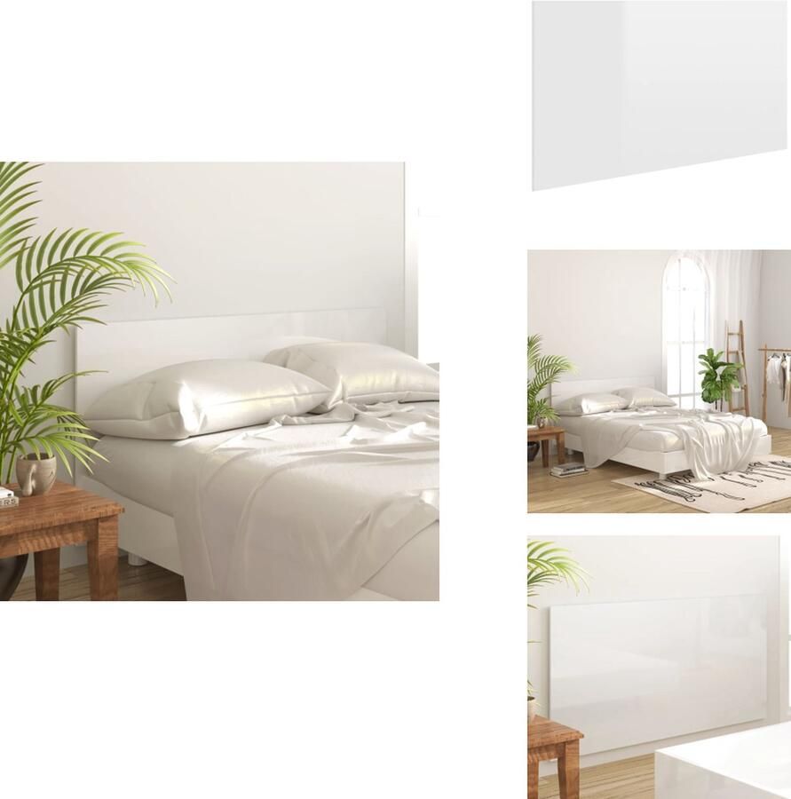 VidaXL Hoofdbord Hoofdborden Hoofdeinde Bedeinde Hoofdbord 160x1 5x80 cm bewerkt hout hoogglans wit