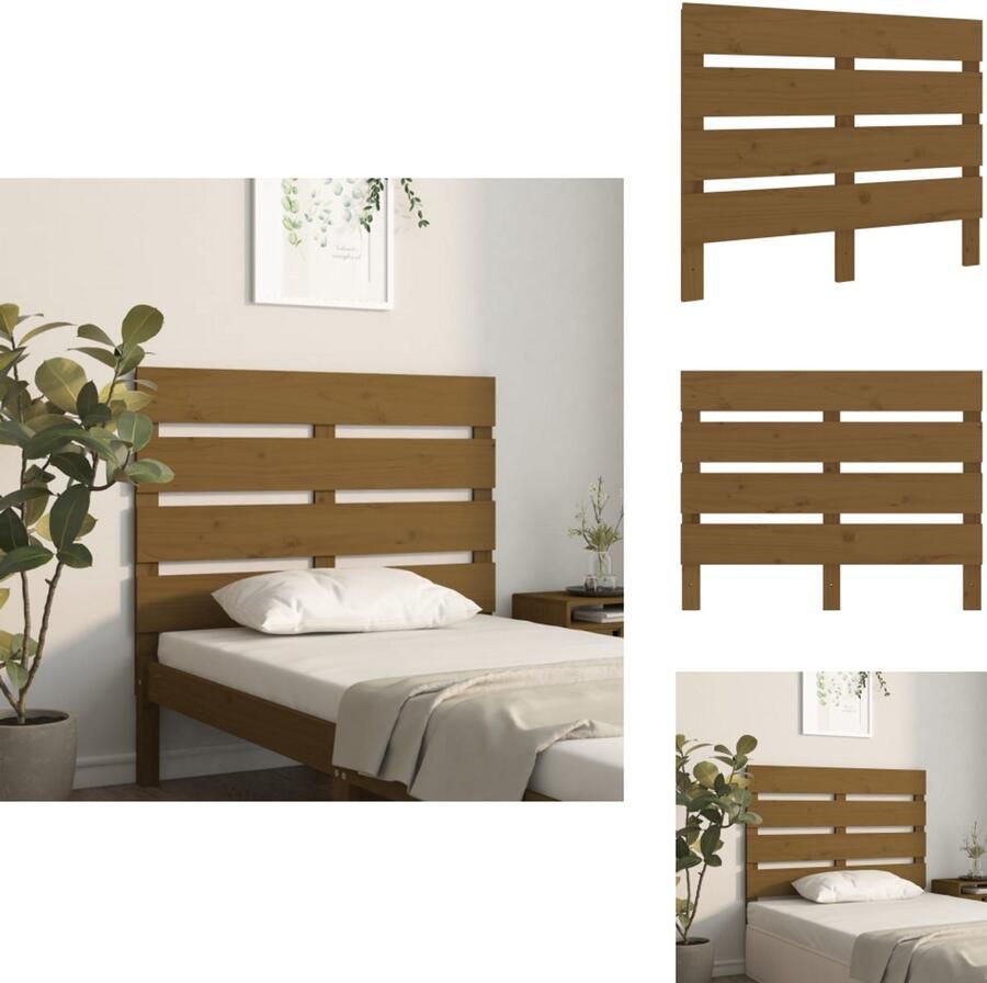 VidaXL Hoofdbord Hoofdborden Hoofdeinde Houten Hoofdbord 100x3x80 cm massief grenenhout honingbruin