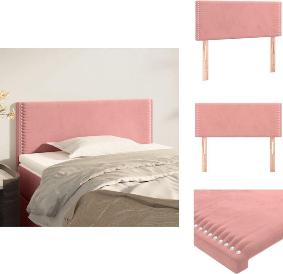 The Living Store Hoofdbord Luxe 100x5x78 88 cm Roze Fluwelen stof Hoofd Bord Fluweel Hoofdbord Roze Hoofdbord Bed Hoofdbord Decoratie - Foto 2