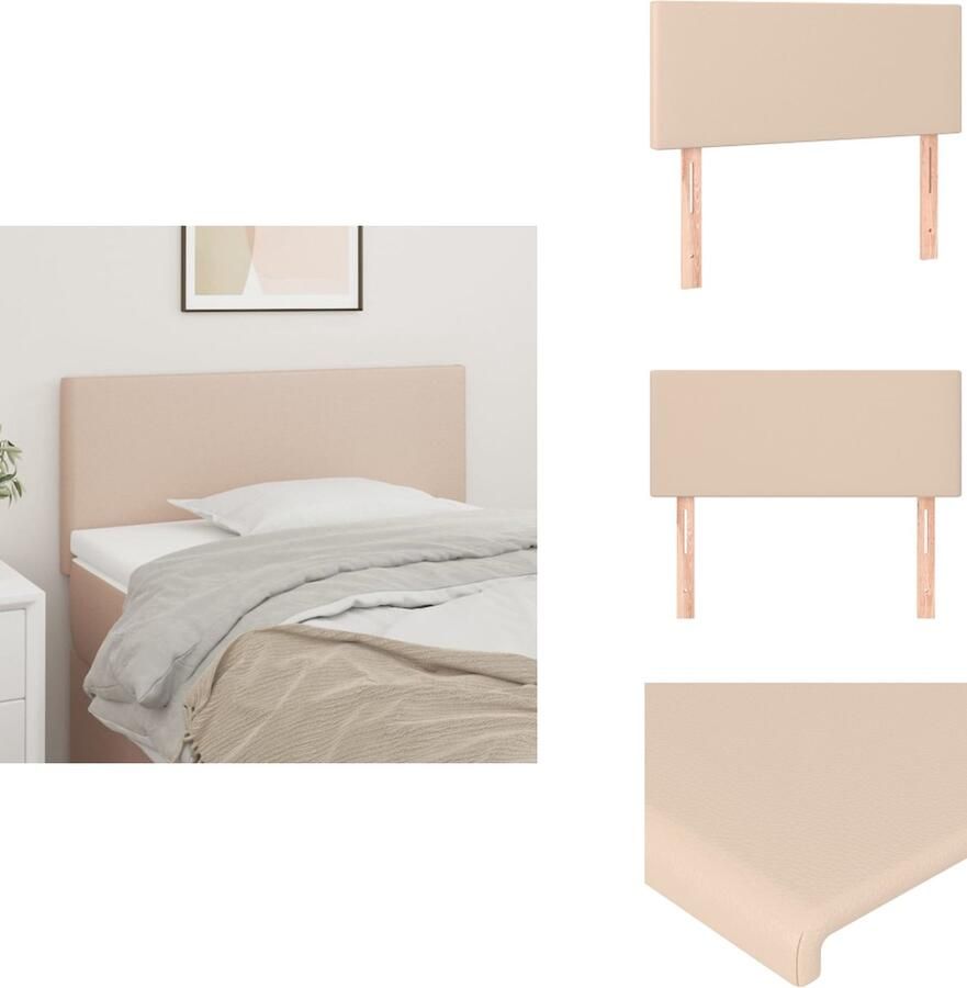 VidaXL Hoofdbord Hoofdborden Hoofdeinde Houten Hoofdbord 100x5x78 88 cm kunstleer cappuccinokleurig