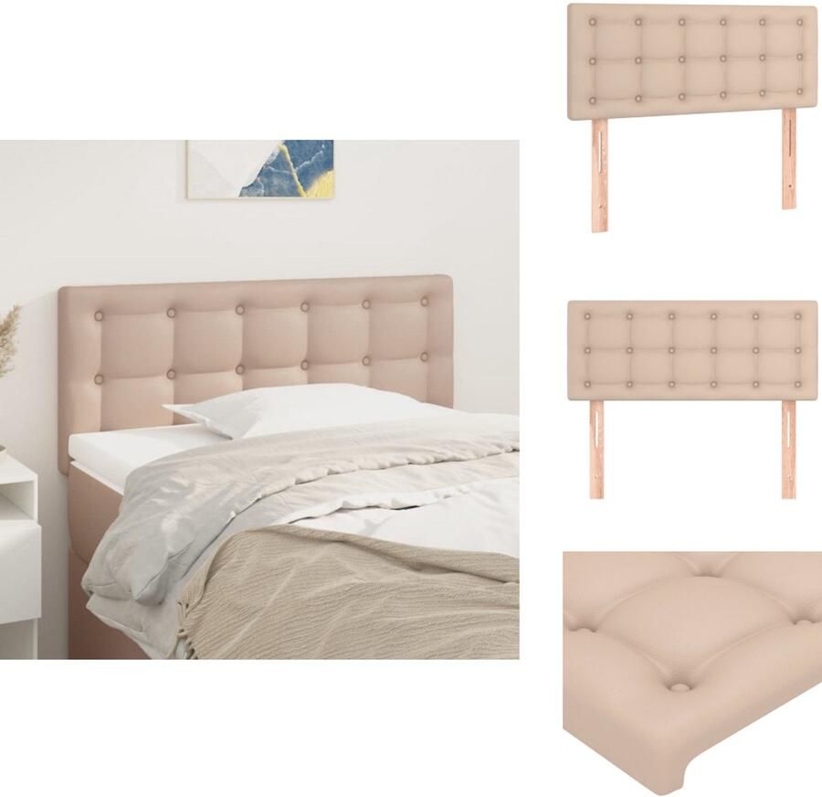 VidaXL Hoofdbord Hoofdborden Hoofdeinde Houten Hoofdbord 100x5x78 88 cm kunstleer cappuccinokleurig