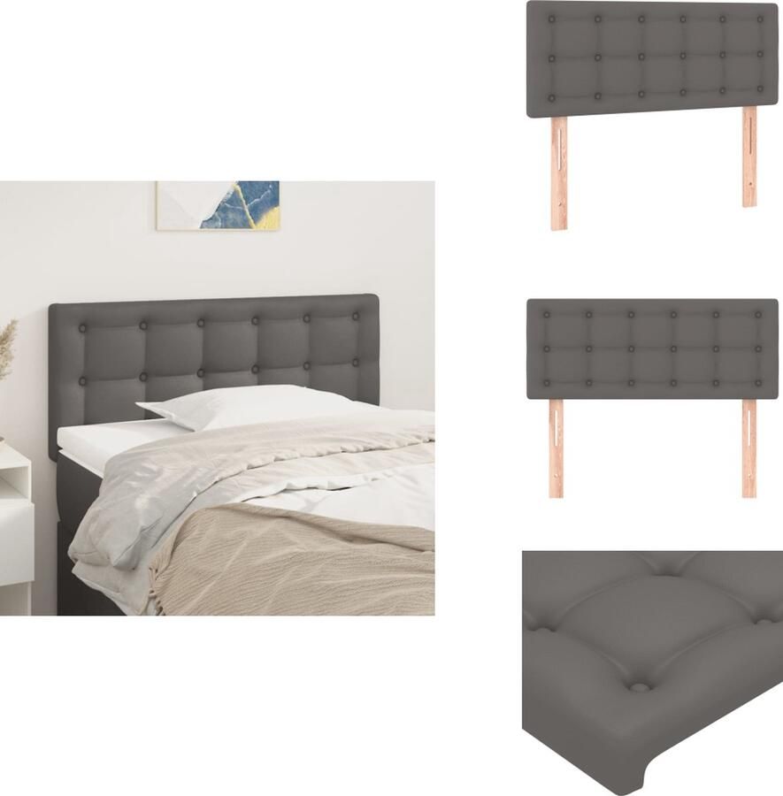 VidaXL Hoofdbord Hoofdborden Hoofdeinde Houten Hoofdbord 100x5x78 88 cm kunstleer grijs