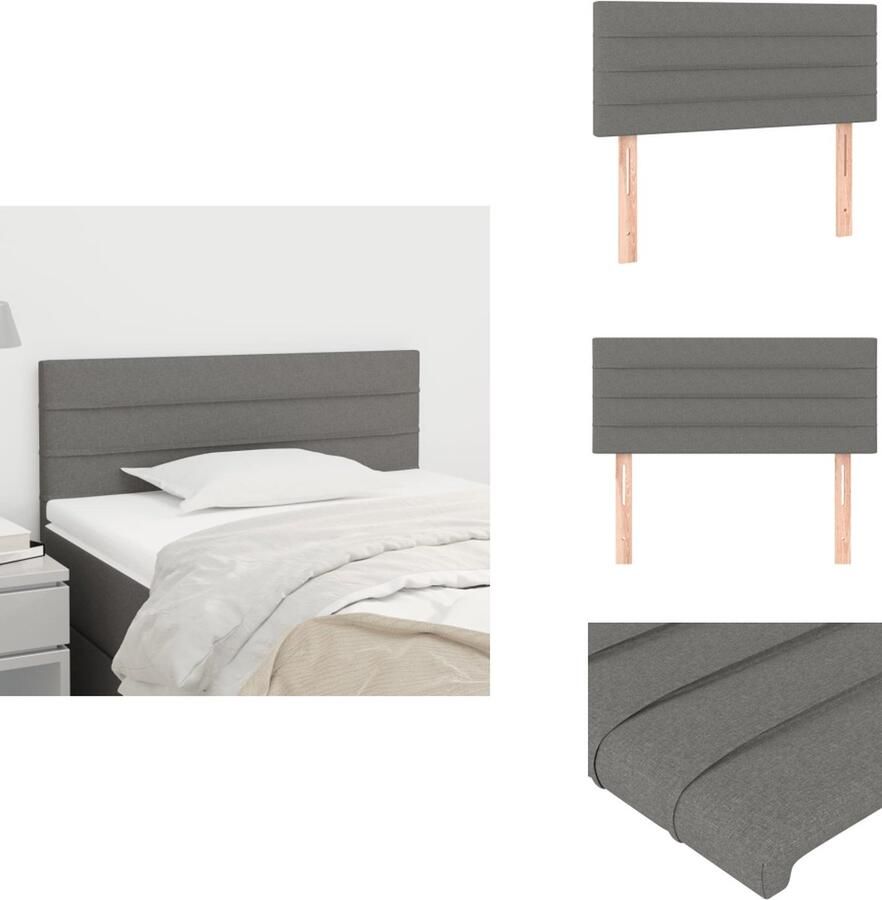 The Living Store Hoofdbord 80x5x78 88 cm stof donkergrijs Hoofd Bord Hoofdkussen Beddecoratie Slaapkamers Donkere Kleuren