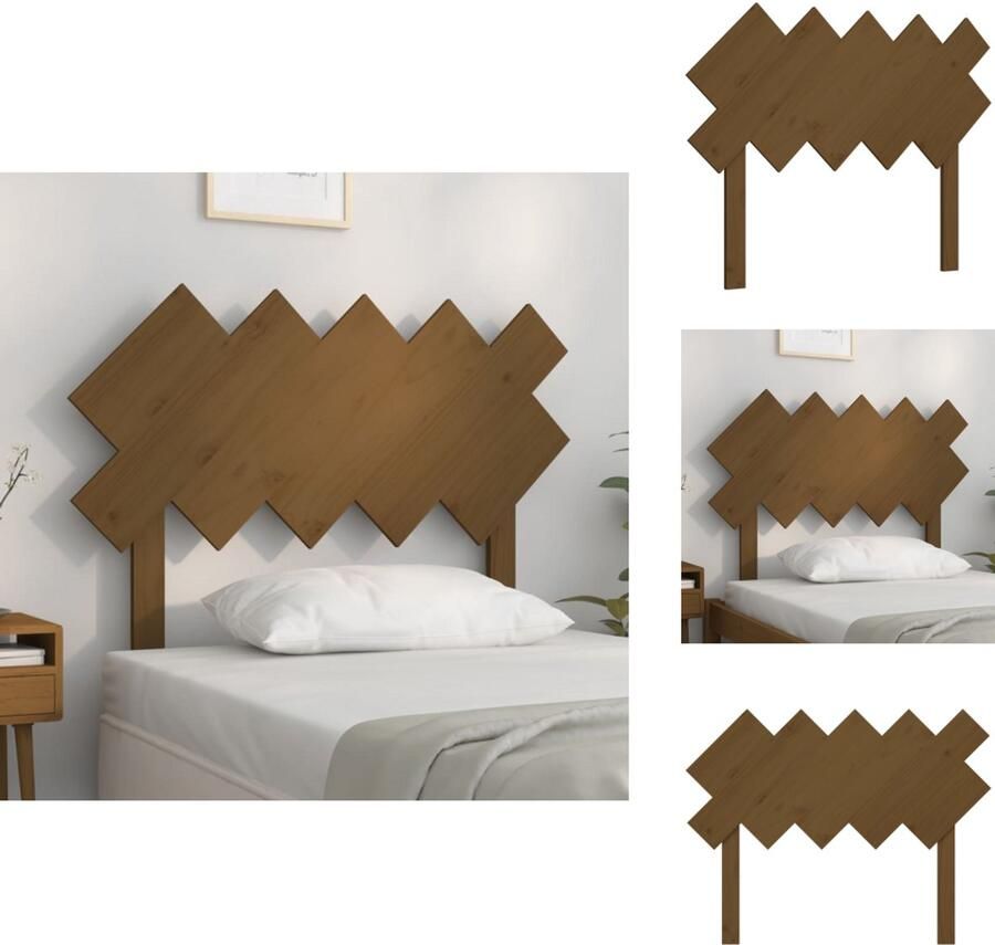 VidaXL Hoofdbord Hoofdborden Hoofdeinde Houten Hoofdbord 104x3x80 5 cm massief grenenhout honingbruin