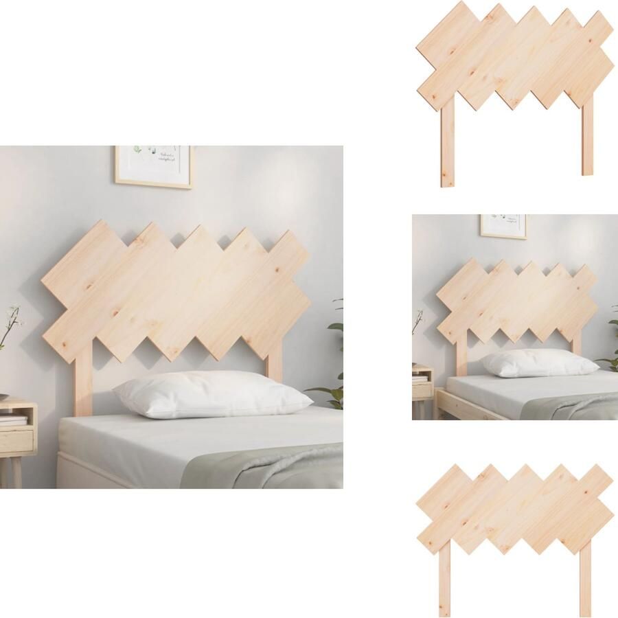 VidaXL Hoofdbord Hoofdborden Hoofdeinde Houten Hoofdbord 104x3x80-5 cm massief grenenhout - Foto 2