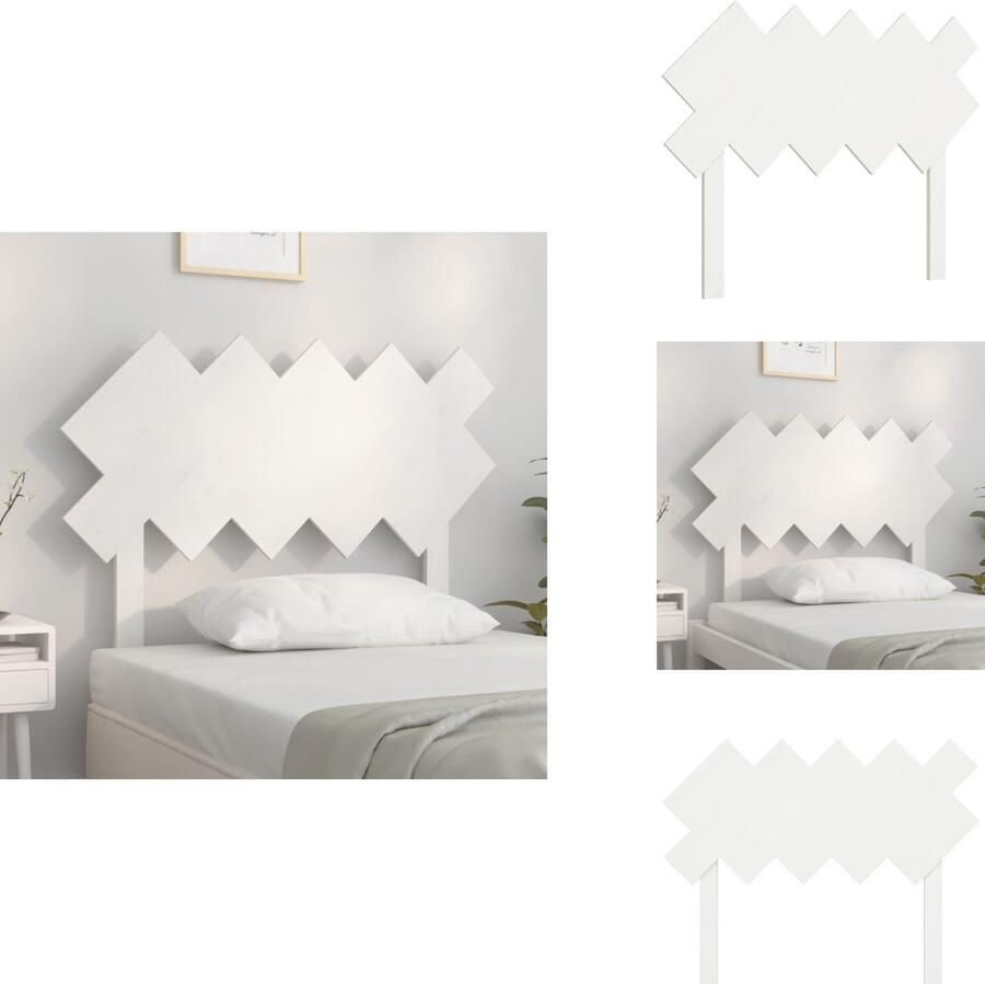 VidaXL Hoofdbord Hoofdborden Hoofdeinde Houten Hoofdbord 104x3x80 5 cm massief grenenhout wit