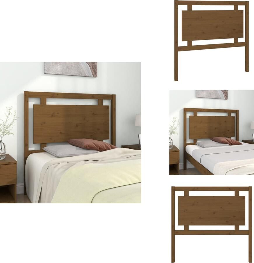 VidaXL Hoofdbord Hoofdborden Hoofdeinde Houten Hoofdbord 105 5x4x100 cm massief grenenhout honingbruin