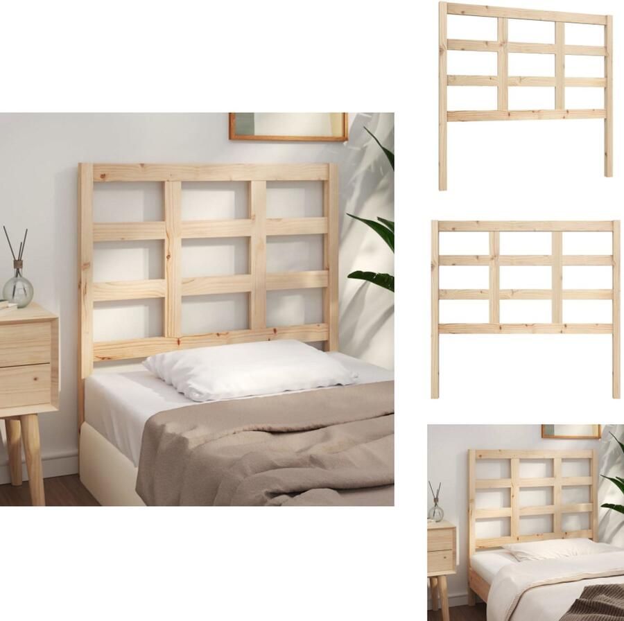 The Living Store Hoofdeinde Grenenhout 105.5 x 4 x 100 cm Rustieke charme Hoofdboard Hoofdkussen Houten Hoofdbord Rustic Decor Vintage Meubels - Foto 3