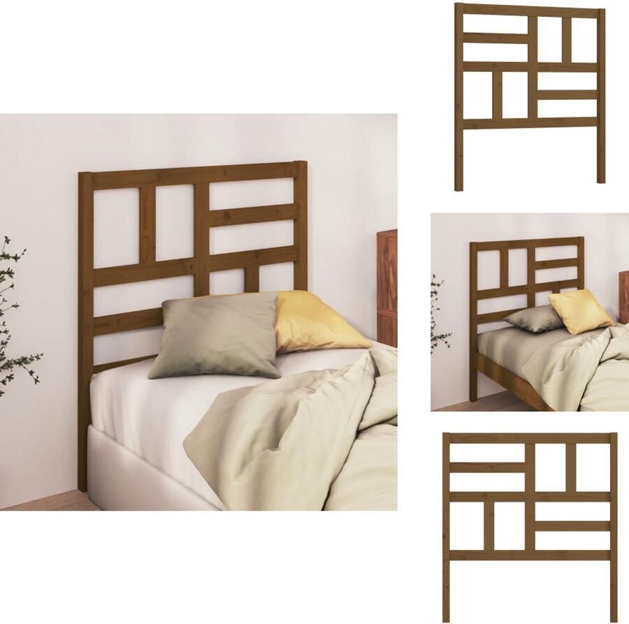 VidaXL Hoofdbord Hoofdborden Hoofdeinde Houten Hoofdbord 106x4x104 cm massief grenenhout honingbruin