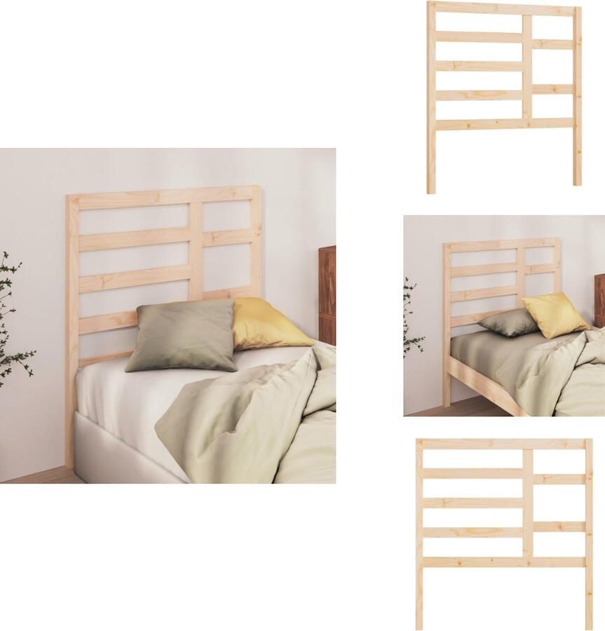 VidaXL Hoofdbord Hoofdborden Hoofdeinde Houten Hoofdbord 106x4x104 cm massief grenenhout