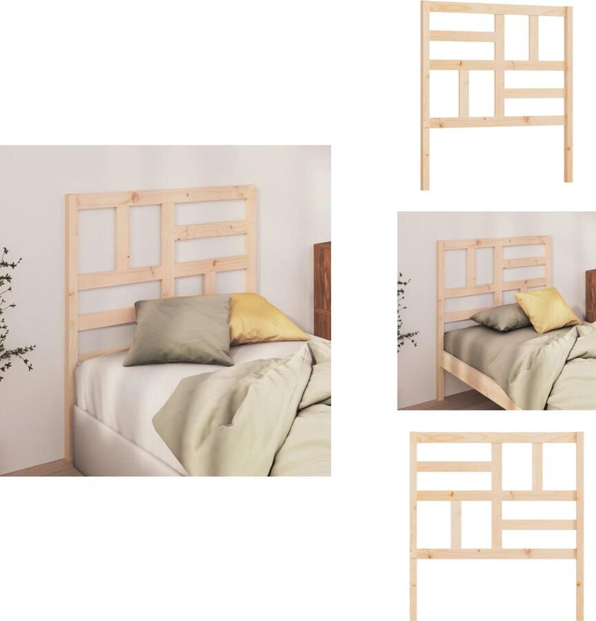 VidaXL Hoofdbord Hoofdborden Hoofdeinde Houten Hoofdbord 106x4x104 cm massief grenenhout