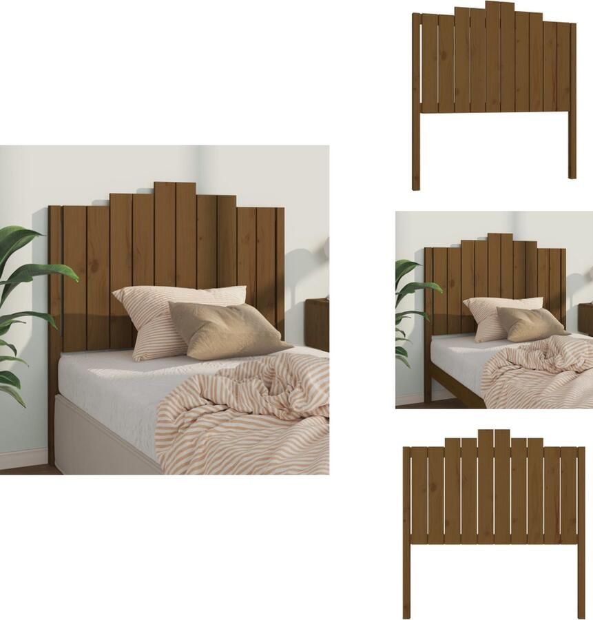 VidaXL Hoofdbord Hoofdborden Hoofdeinde Houten Hoofdbord 106x4x110 cm massief grenenhout honingbruin