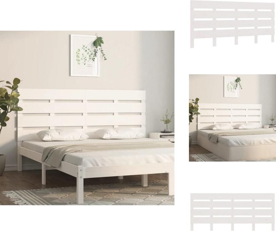 VidaXL Hoofdbord Hoofdborden Hoofdeinde Houten Hoofdbord 120x3x80 cm massief grenenhout wit